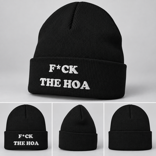 F*CK THE HOA — Black Embroidered Beanie
