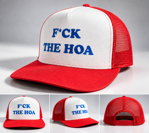 F*CK THE HOA — Red Flat-Bill